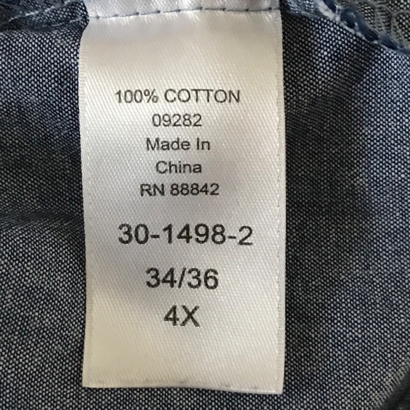 WOMAN WITHIN Cotton Denim Button Down Shirt Long Sleeve Women’s Plus Size 4X - Picture 6 of 14